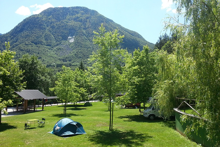 Blik op camping Vodenca